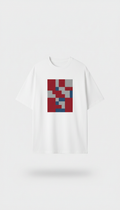 Oversized White Tee With Red Block