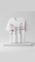 Oversized White Tee With Silver Linework