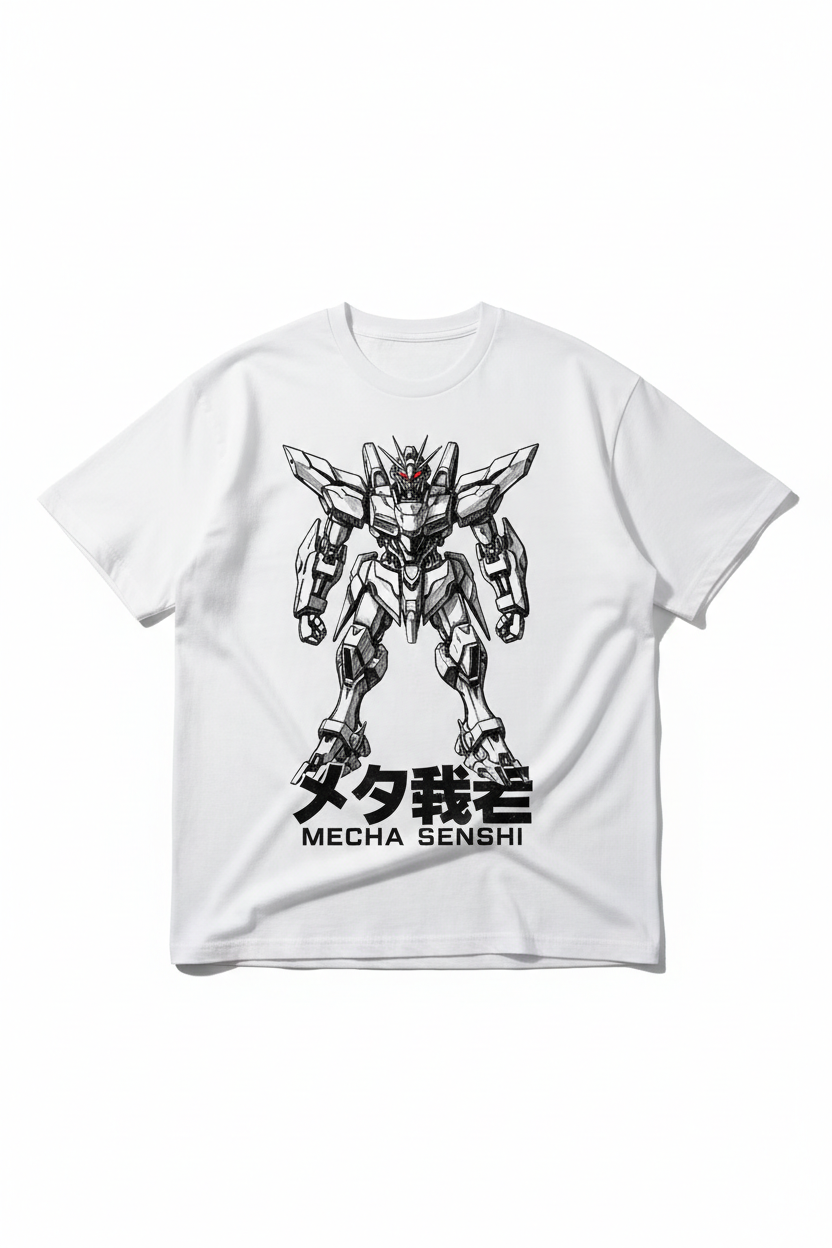Anime mecha robot graphic tee front view